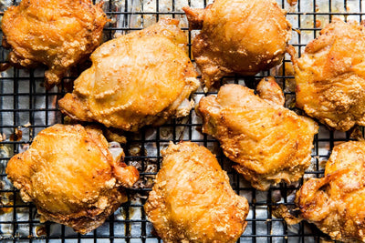 Muslos de pollo crujientes al horno