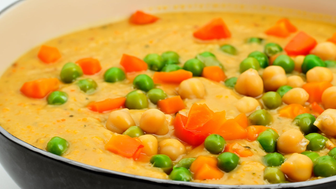 Crema de hortalizas con garbanzos