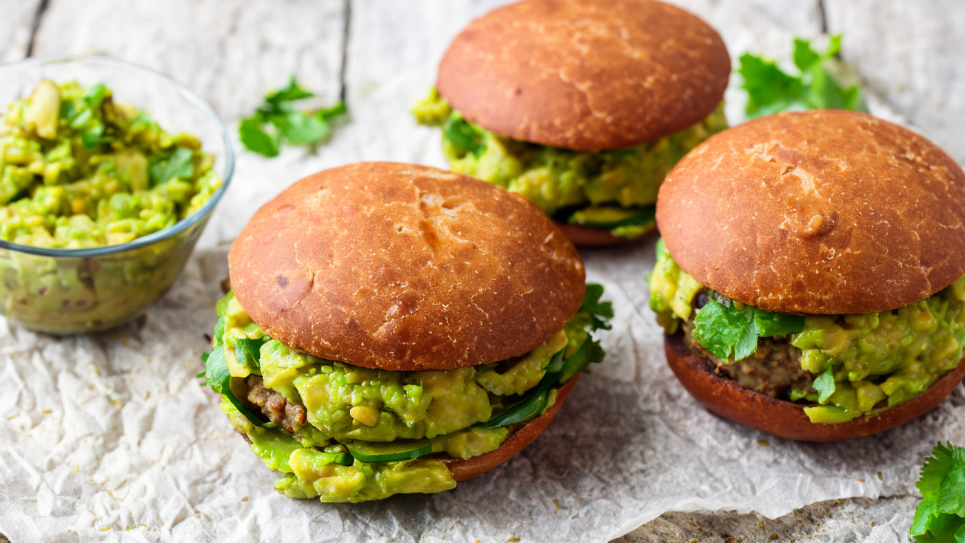 Hamburguesas de lentejas con guacamole