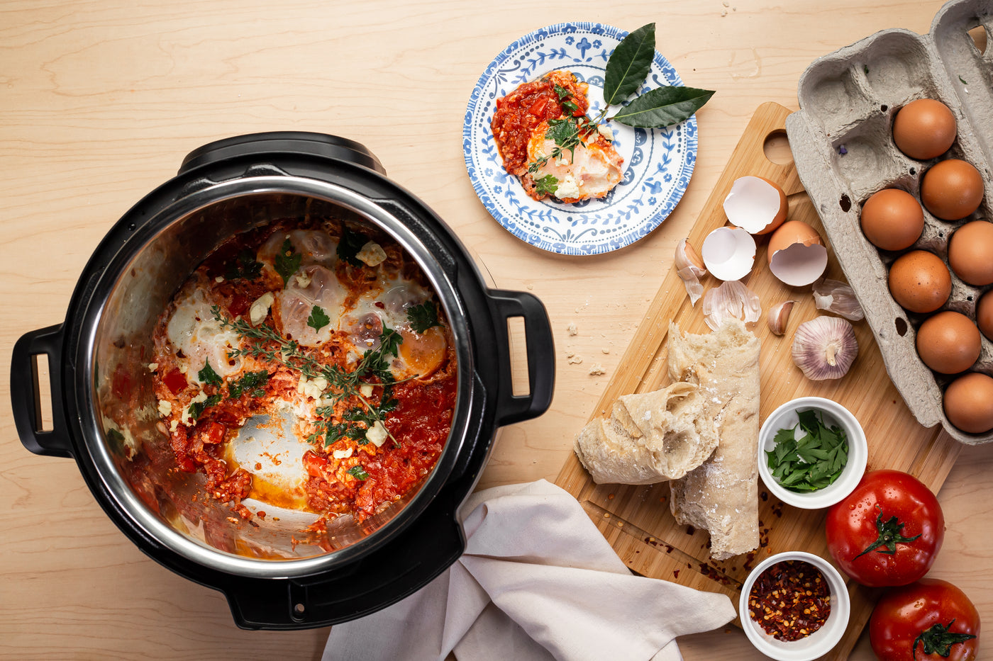 Receta Huevos Shakshuka en Instant Pot