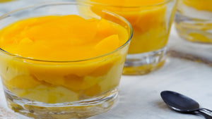 Mousse de mango con base de galleta