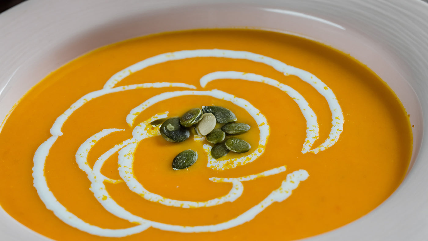 Sopa de calabaza y coco con jengibre