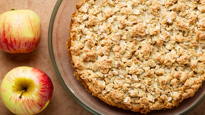 Tarta de manzana con streusel de avena