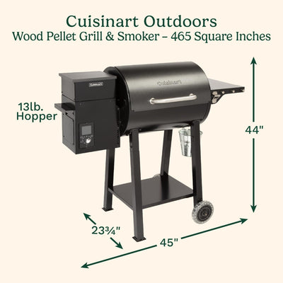 Parrilla Y Ahumador De Pellets De Madera 465 Pulg² Cuisinart Cpg-465_005
