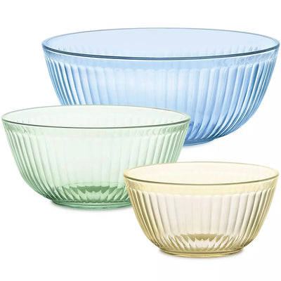 Set X3 Bowls Pyrex 1.3Qt Tapa Verde,2.3Qt Tapa Menta Y 4.5Qt Tapa Azul