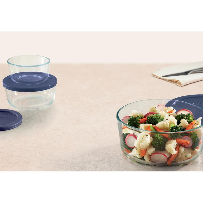 Set X5 Pc Pyrex Redondos (2 De 4 Tazas,1 De 2 Tazas Y 2 De 1 Taza)