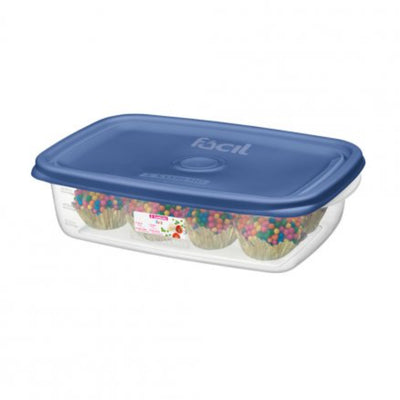 Recipiente Rectangular Plastico  785Ml Facil  Tapa En Color Surtido_003