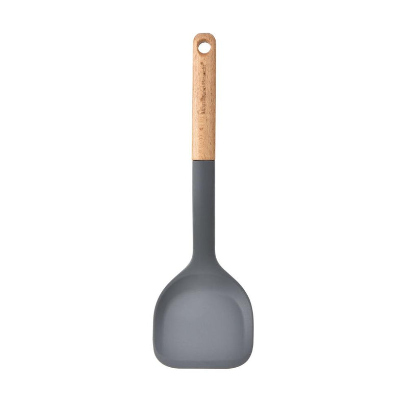 HB Espátula de Silicone  Color Gris, con Mango de Madera