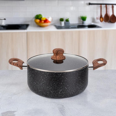 Olla con Asas y Tapa de Vidrio de 24 cm