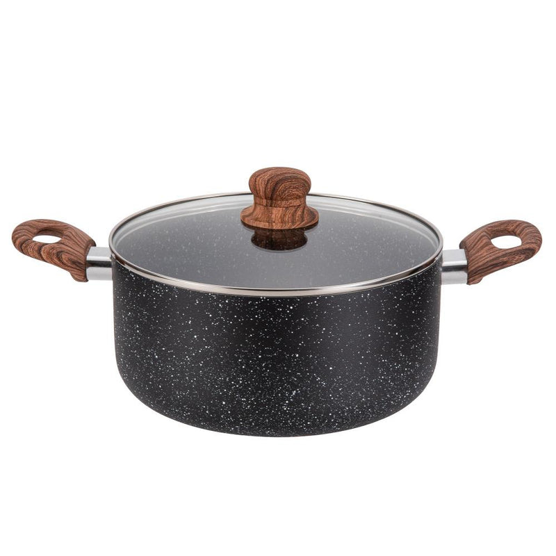 Olla con Asas y Tapa de Vidrio de 24 cm