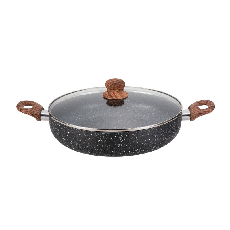 Cacerola con Asas y Tapa de Vidrio en Aluminio, 30 cm, 3 mm