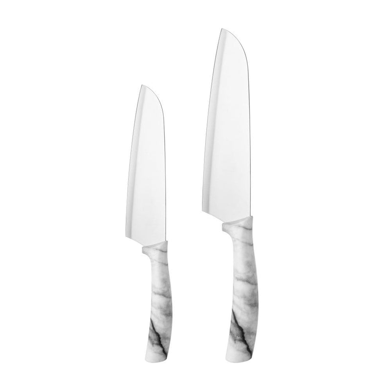 Set X 2 Cuchillos, Chef y Multiusos Tipo Mármol