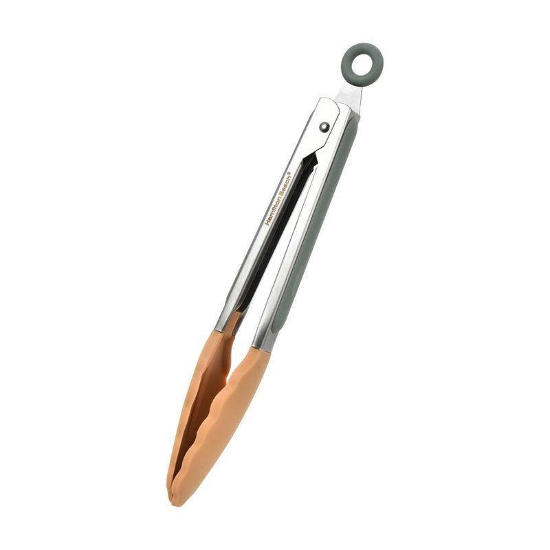 Hb Pinzas con Cabeza de Madera y Brazos de Acero Inoxidable  Silicone en las Puntas, 13" Color Salvia