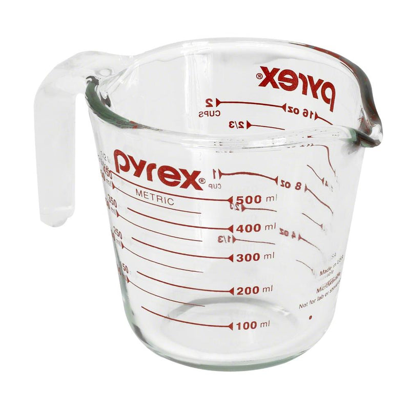 Tradineur - Vaso medidor de plástico de 500 ml. Jarra, recipiente para  medir líquidos y sólidos 11 x 10,5 cm, cocina o reposterí