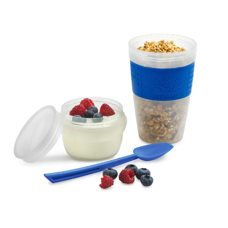 Porta Yogurt, Fruta y Cereal 400 ml, Tapa 160 ml Smash &