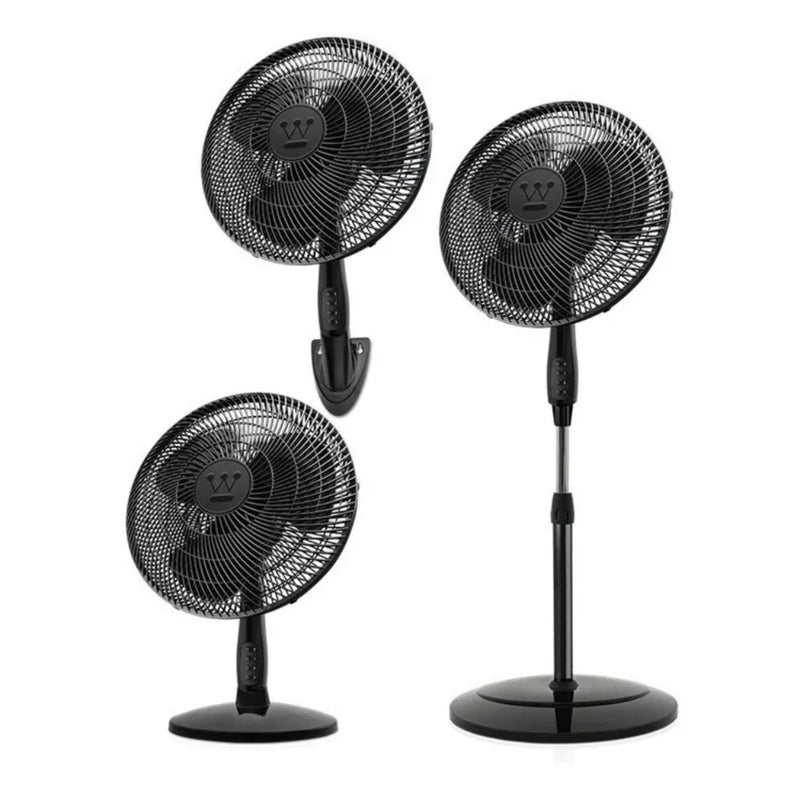 Ventilador 3 en 1 Pedestal - Pared y Mesa Acabado Negro 40 cm - 16" Westinghouse &