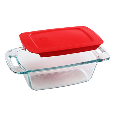 Refractaria Rectangular 1.5Qt - 1.4 lts con Tapa (Roja O Azul) Easy Grab Pyrex '1090991