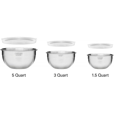 Bowls de Acero Inoxidable para Mezclar de 3 pcs con Tapa CTG-00-SMB de Cuisinart®