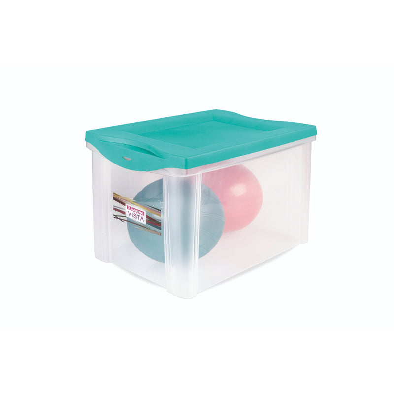 Caja Organizadora Plástico 30 lts Tapa en Color Surtido Sanremo &