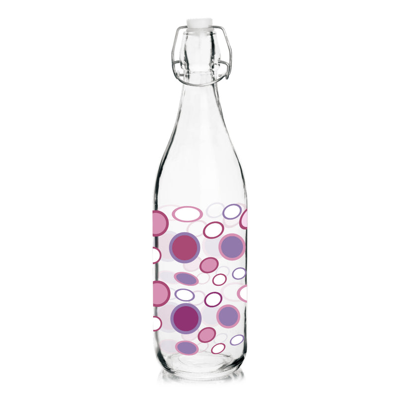 Botella Decorada De Vidrio Para Agua 1 Lt Aviva Home